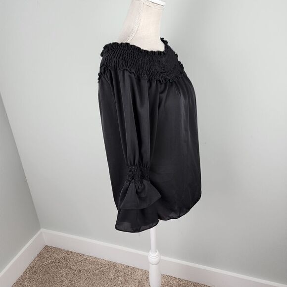 BLOOMING JELLY TOP WITH SMOCKING ACROSS TOP FOR VERSATILE STYLING SIZE SMALL - Picture 5 of 8